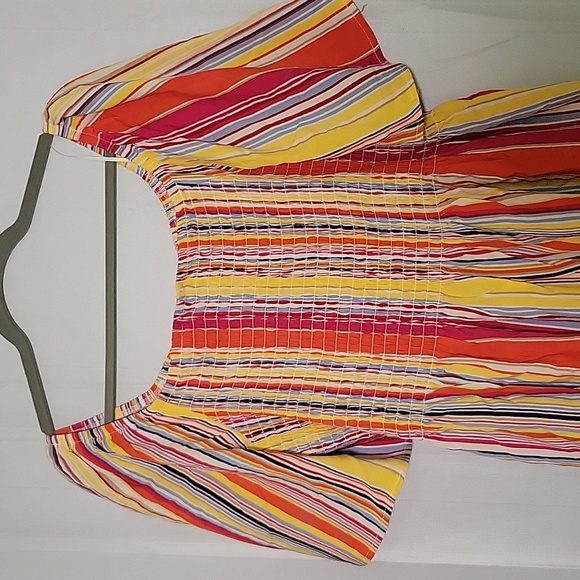 Nordstrom Bobeau Smocked Stripe Top Sz L NWT - Picture 7 of 8